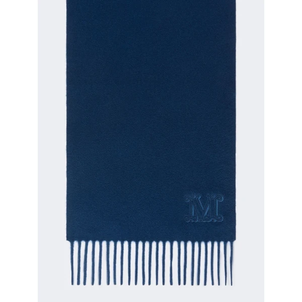 Max Mara Wsdalia Monogram Cashmere Stole in Light Blue | Scarves | Coveti