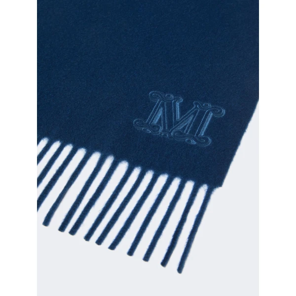 Max Mara Wsdalia Monogram Cashmere Stole in Light Blue | Scarves | Coveti