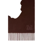 Max Mara Wsdalia Monogram Cashmere Stole in Rust | Scarves | Coveti