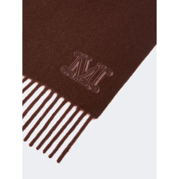 Max Mara Wsdalia Monogram Cashmere Stole in Rust | Scarves | Coveti