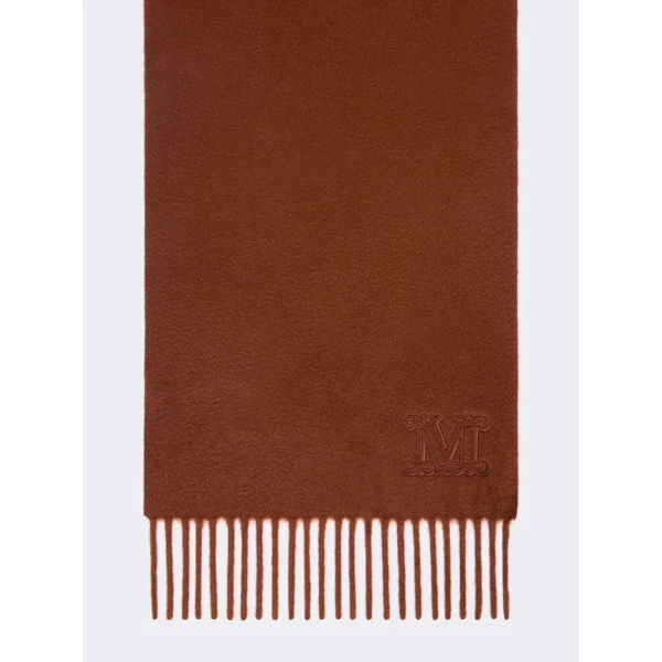 Max Mara Wsdalia Monogram Cashmere Stole in Rust Style 2 | Scarves | Coveti