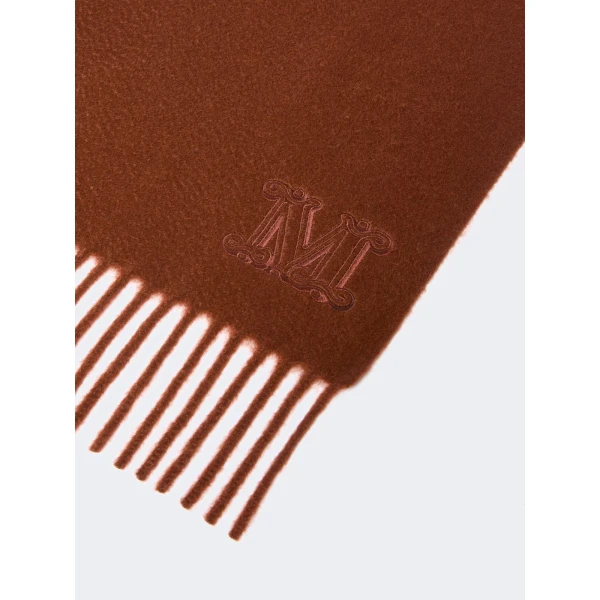 Max Mara Wsdalia Monogram Cashmere Stole in Rust Style 2 | Scarves | Coveti