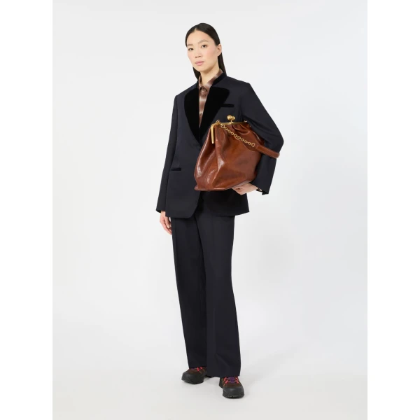 Max Mara XXL Leather Pasticcino Bag in Tobacco | Clutch Bags | Coveti