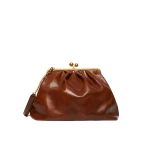 Max Mara XXL Leather Pasticcino Bag in Tobacco | Clutch Bags | Coveti