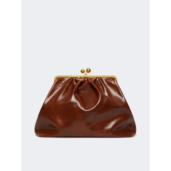 Max Mara XXL Leather Pasticcino Bag in Tobacco | Clutch Bags | Coveti