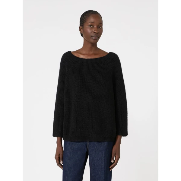 Max Mara Xeno Mohair Blend Jumper in Black | Sweaters | Coveti