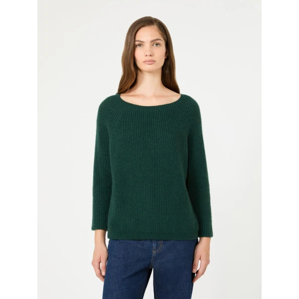 Max Mara Xeno Mohair Blend Jumper in Dark Green | Sweaters | Coveti