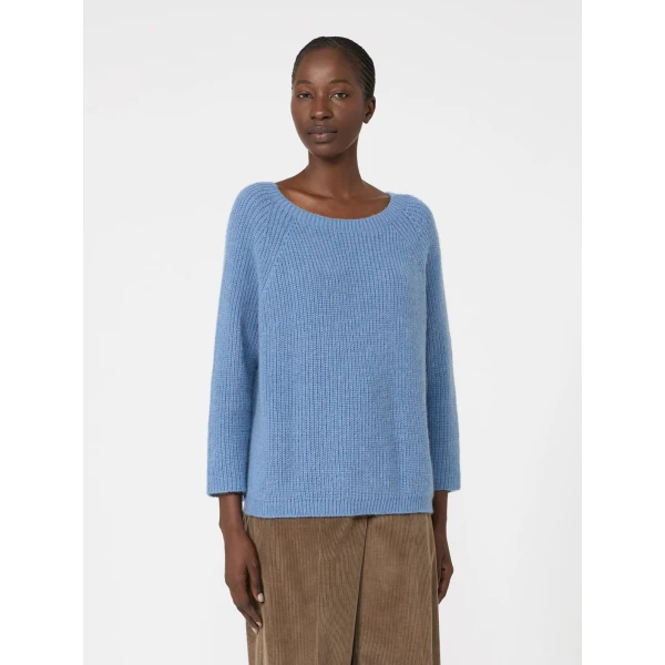 Max Mara Xeno Mohair Blend Jumper in Light Blue | Sweaters | Coveti