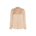 Max Mara Xero Silk Satin Shirt in Camel | Shirts | Coveti