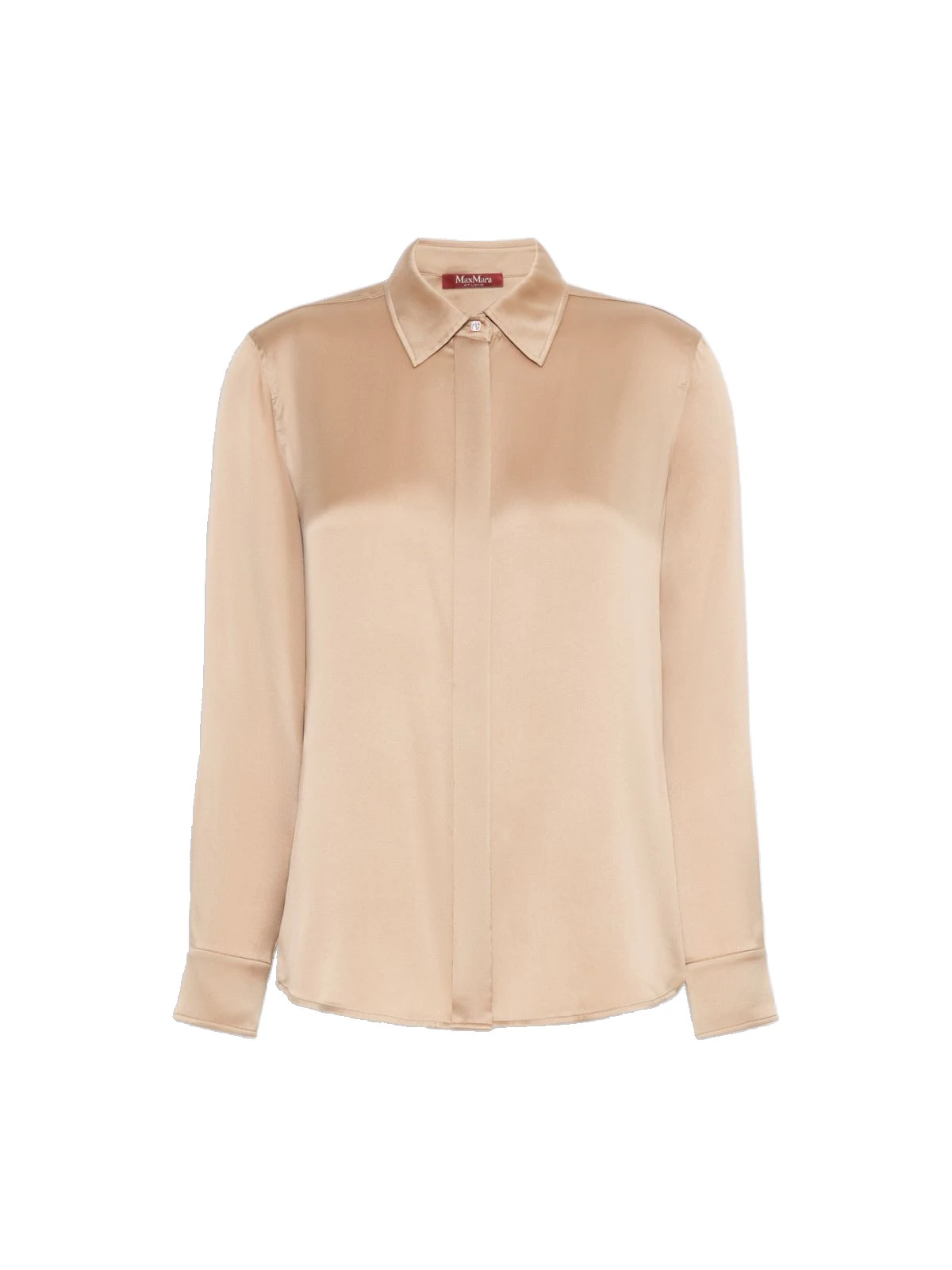 Max Mara Xero Silk Satin Shirt in Camel Max Mara Xero Silk Satin Shirt in Camel | Shirts | Coveti