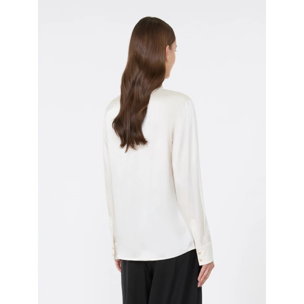 Max Mara Xero Silk Satin Shirt in Silk White | Shirts | Coveti