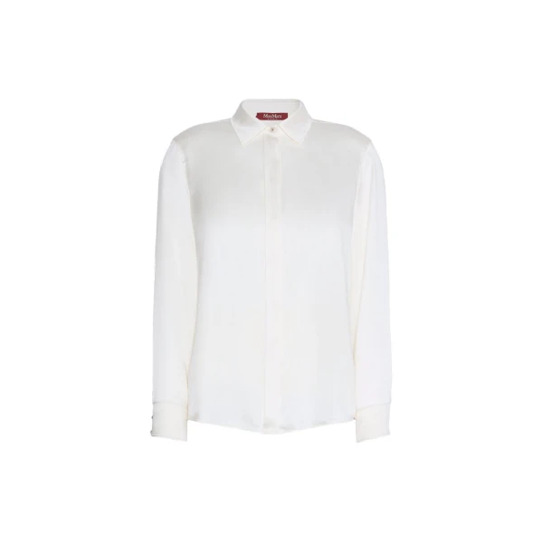 Max Mara Xero Silk Satin Shirt in Silk White | Shirts | Coveti