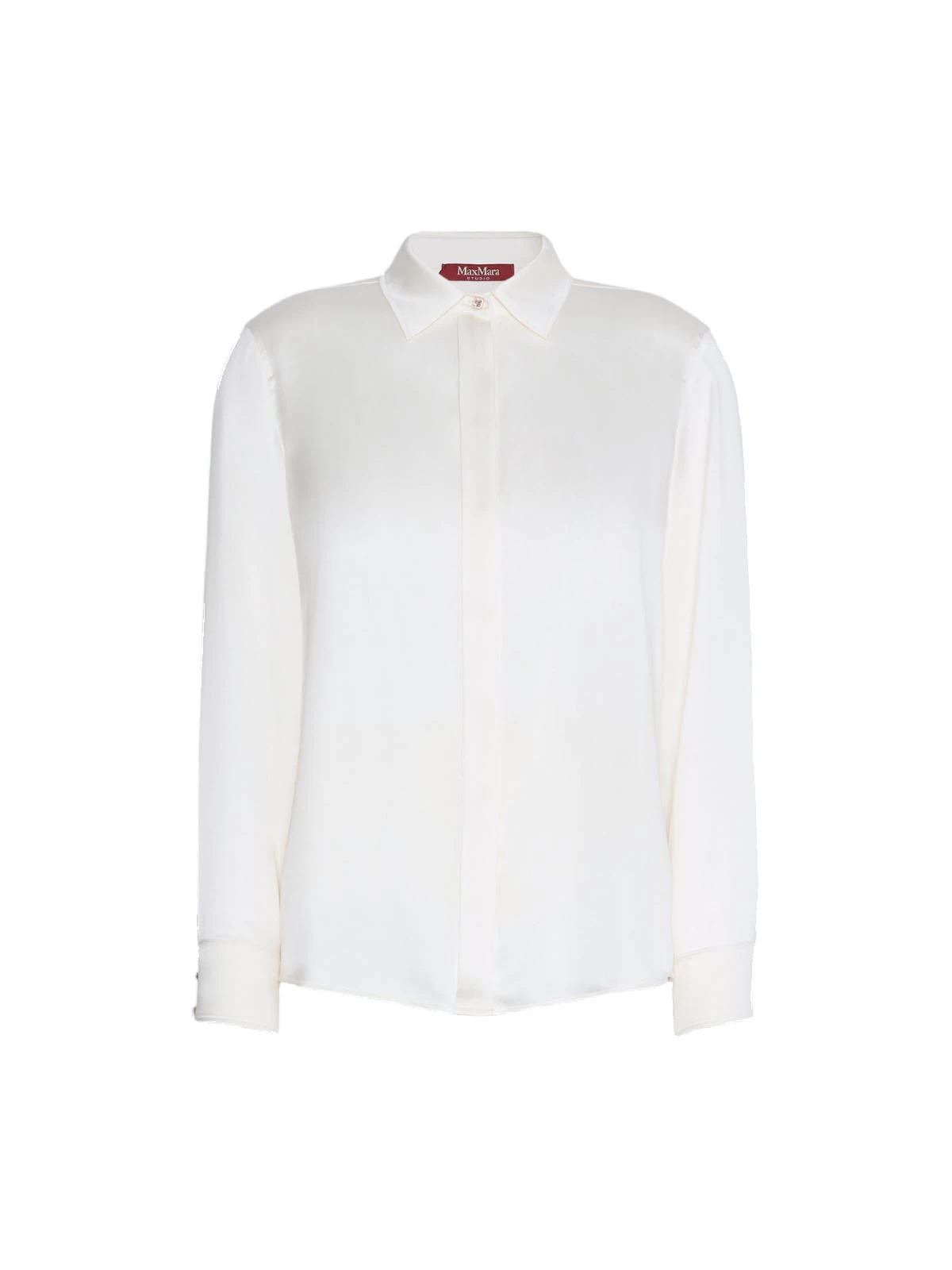 Max Mara Xero Silk Satin Shirt in Silk White Max Mara Xero Silk Satin Shirt in Silk White | Shirts | Coveti