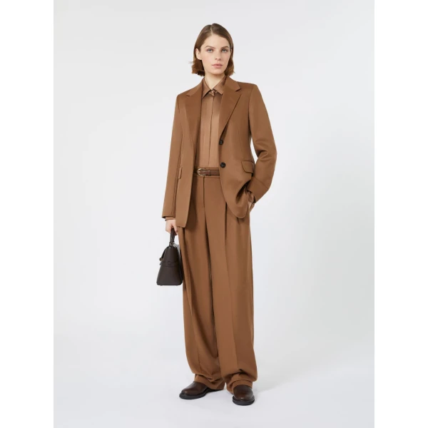 Max Mara Xero Silk Satin Shirt in Tobacco | Shirts | Coveti