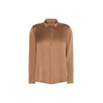 Max Mara Xero Silk Satin Shirt in Tobacco | Shirts | Coveti