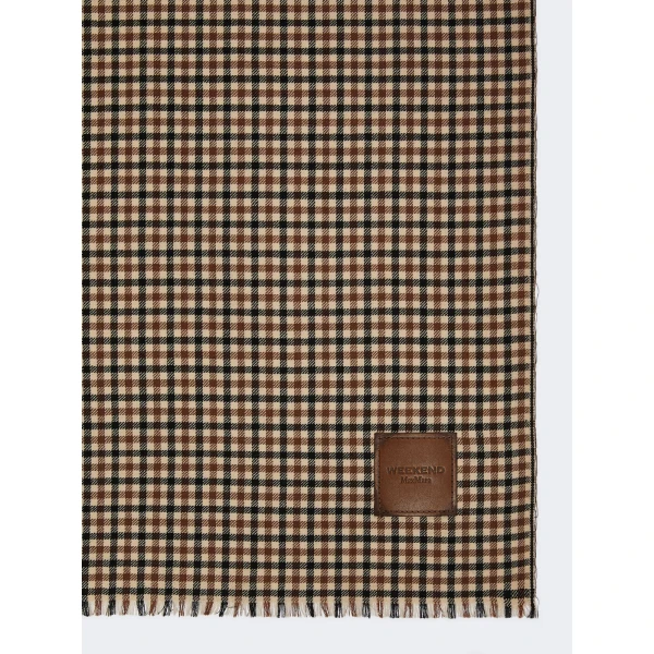 Max Mara Yarn-Dyed Wool Stole in Beige | Scarves | Coveti