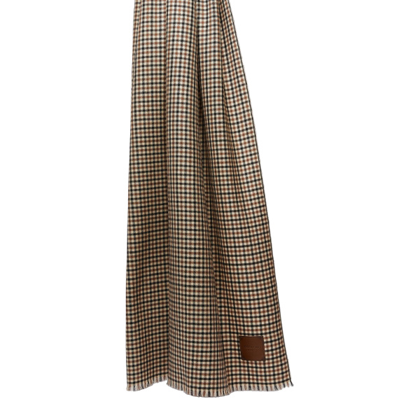 Max Mara Yarn-Dyed Wool Stole in Beige | Scarves | Coveti