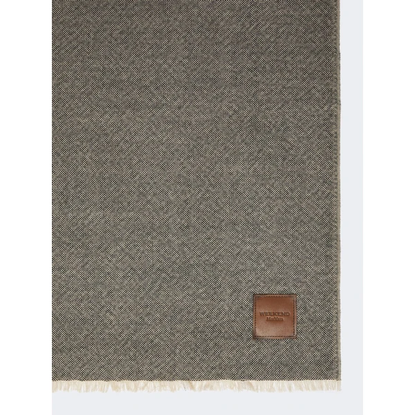 Max Mara Yarn-Dyed Wool Stole in Brown | Scarves | Coveti