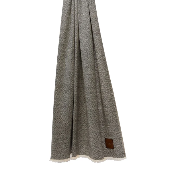 Yarn-Dyed Wool Stole in Brown