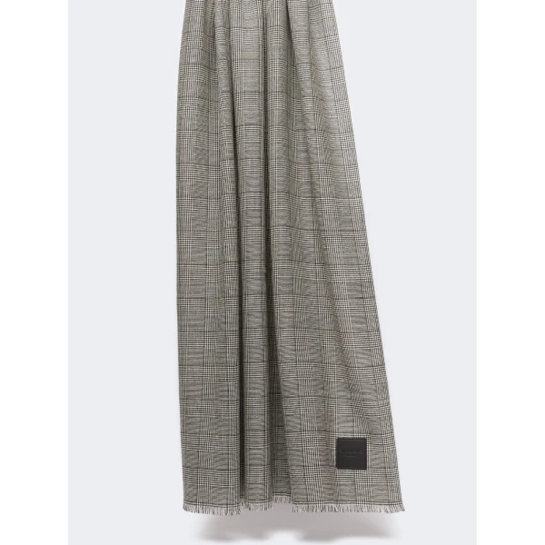 Max Mara Yarn-Dyed Wool Stole in Coffee | Scarves | Coveti
