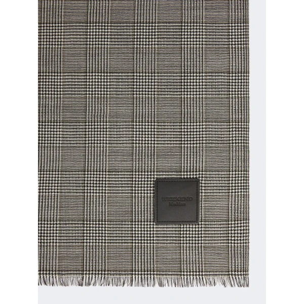 Max Mara Yarn-Dyed Wool Stole in Coffee | Scarves | Coveti