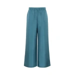 Max Mara Zaino Cropped Silk Wide Leg Trousers in Light Blue | Wide leg pants | Coveti