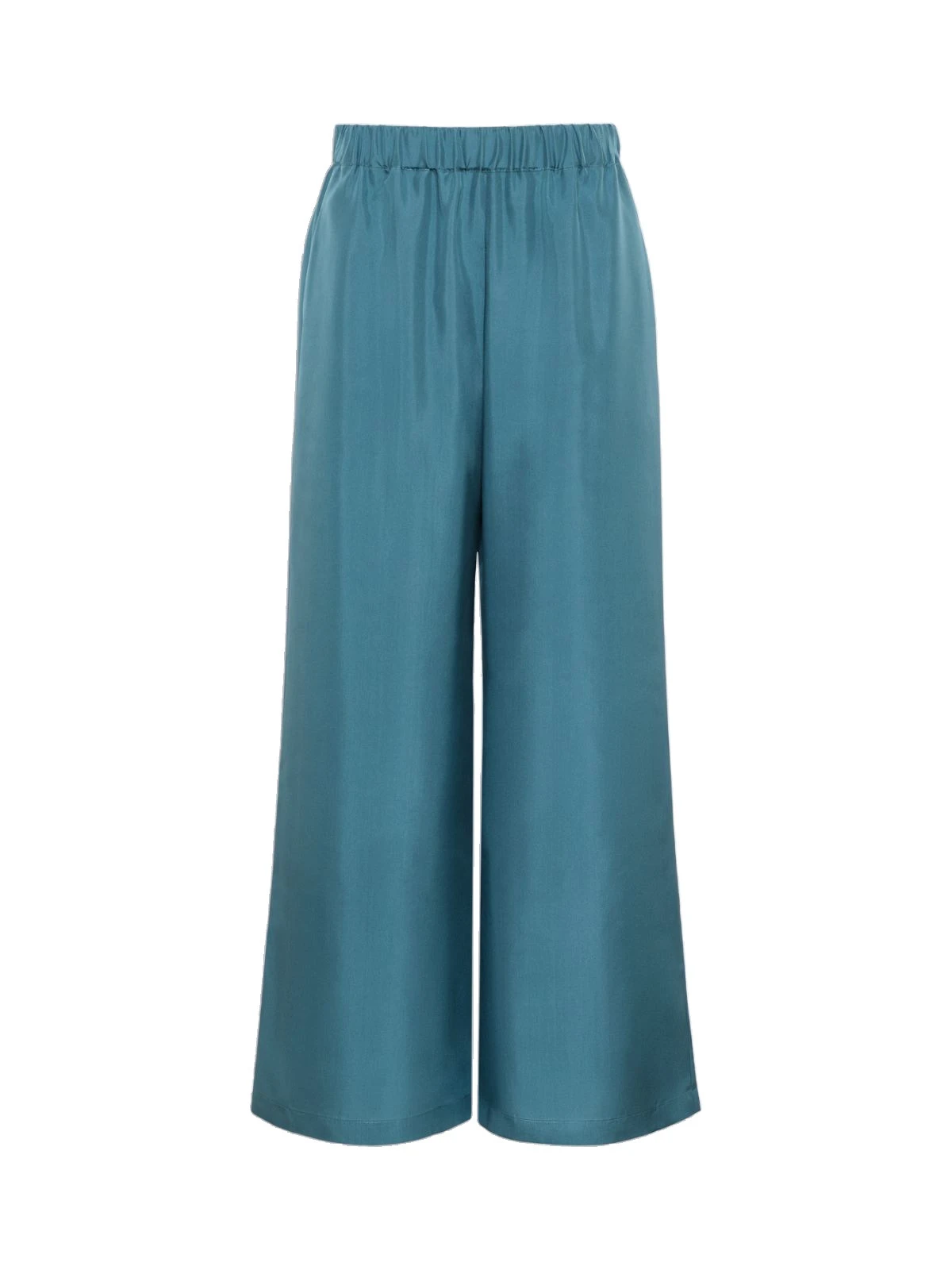 Max Mara Zaino Cropped Silk Wide Leg Trousers in Light Blue Max Mara Zaino Cropped Silk Wide Leg Trousers in Light Blue | Wide leg pants | Coveti