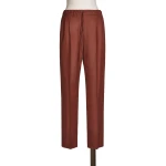 Max Mara Zamia Cashmere Foule Drawstring Trousers in Brick Red | Tailored pants | Coveti