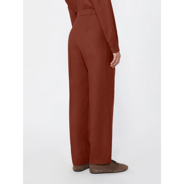 Max Mara Zamia Cashmere Foule Drawstring Trousers in Brick Red | Tailored pants | Coveti
