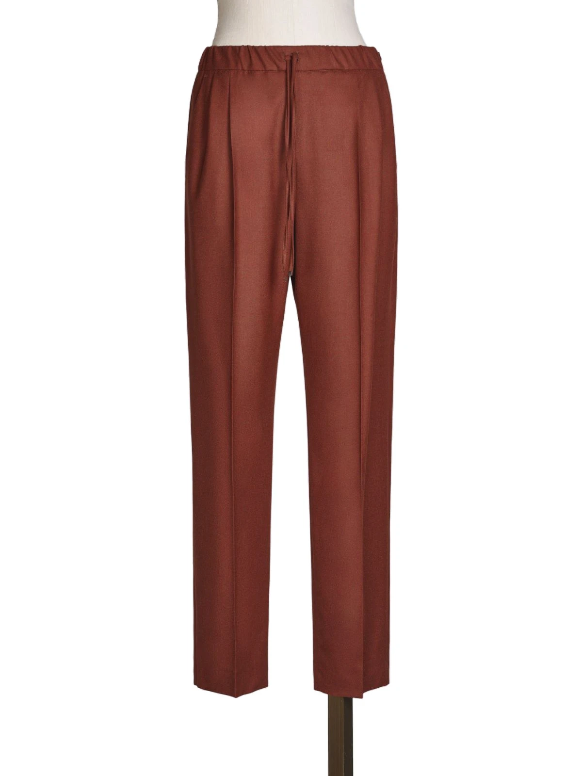Max Mara Zamia Cashmere Foule Drawstring Trousers in Brick Red Max Mara Zamia Cashmere Foule Drawstring Trousers in Brick Red | Tailored pants | Coveti