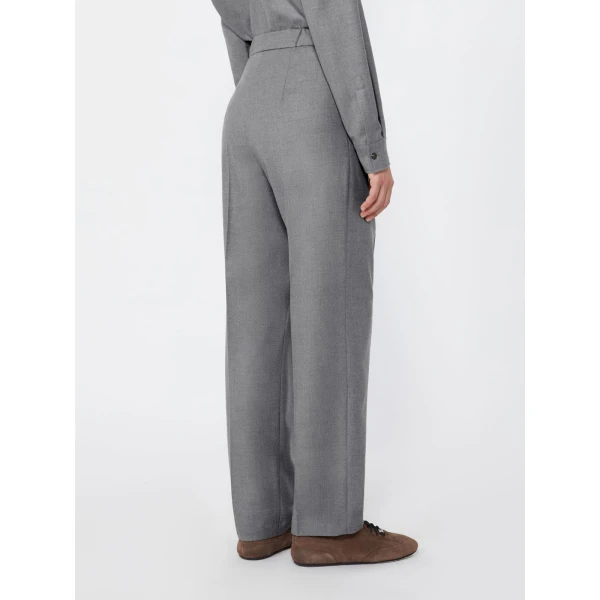 Max Mara Zamia Cashmere Foule Drawstring Trousers in Medium Grey | Tailored pants | Coveti