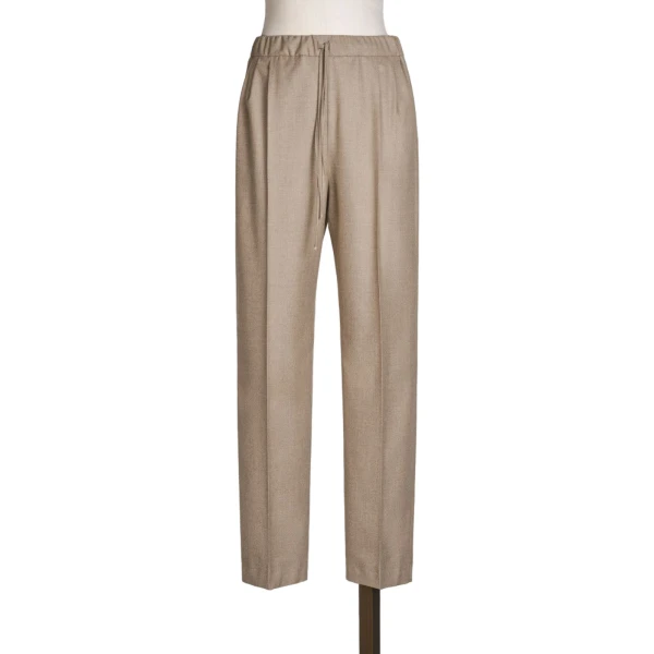 Zamia Cashmere Foule Drawstring Trousers in Turtledove