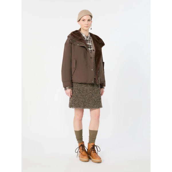 Max Mara Zanna Reversible Water-Repellent Canvas Jacket in Brown | Jackets | Coveti