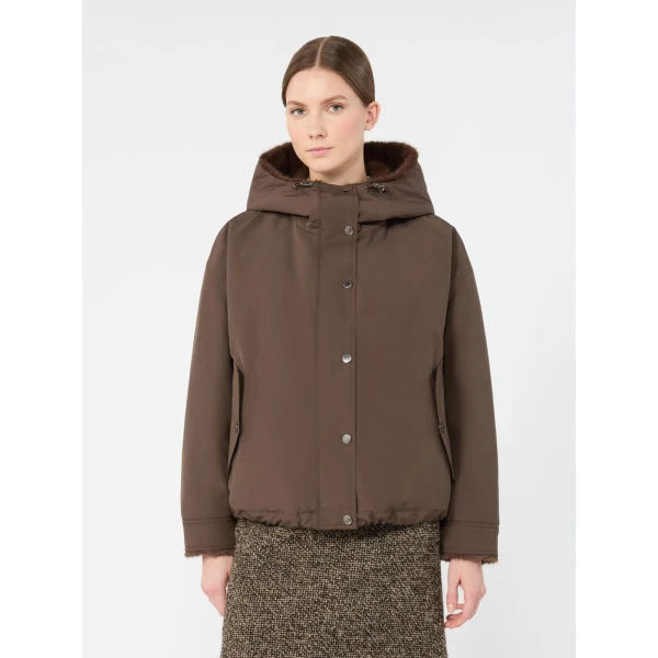 Max Mara Zanna Reversible Water-Repellent Canvas Jacket in Brown | Jackets | Coveti