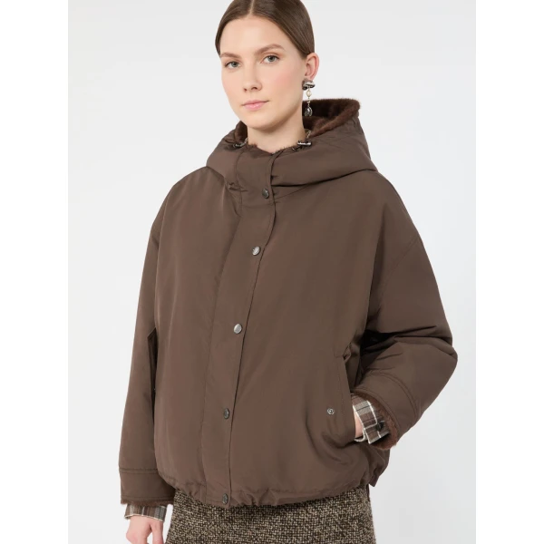 Max Mara Zanna Reversible Water-Repellent Canvas Jacket in Brown | Jackets | Coveti
