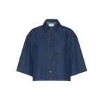 Max Mara Zannata Boxy Denim Shirt in Navy | Shirts | Coveti