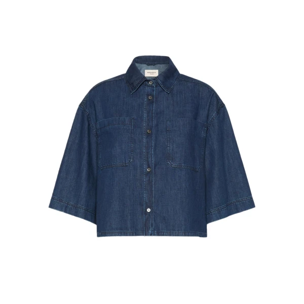 Max Mara Zannata Boxy Denim Shirt in Navy | Shirts | Coveti