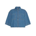 Max Mara Zannata Boxy Denim Shirt in Navy Style 2 | Shirts | Coveti