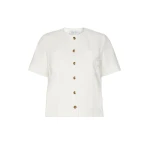 Max Mara Zanzara Stretch Cotton Canvas Jacket in White | Blazers | Coveti