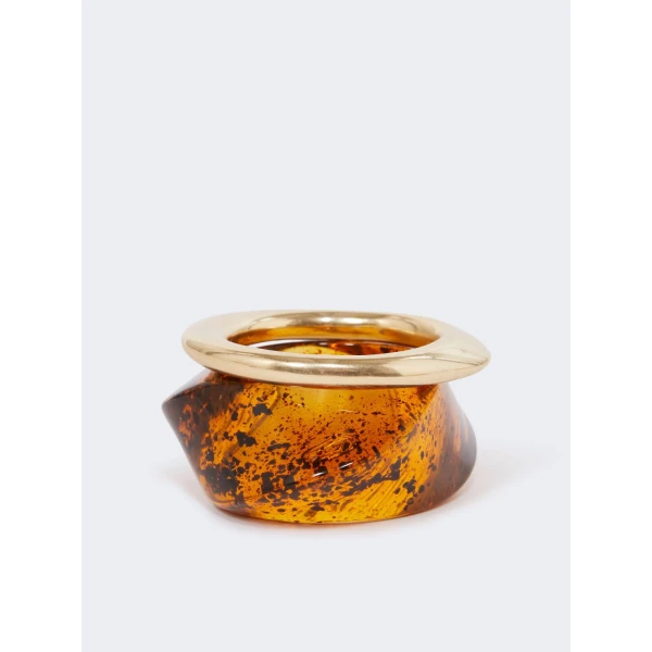 Max Mara Zarina Resin Bangle Set in Gold | Bracelets | Coveti