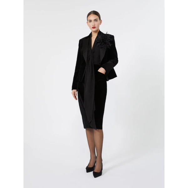 Max Mara Zattera Silk Georgette Pussy-Bow Blouse in Black | Blouse | Coveti