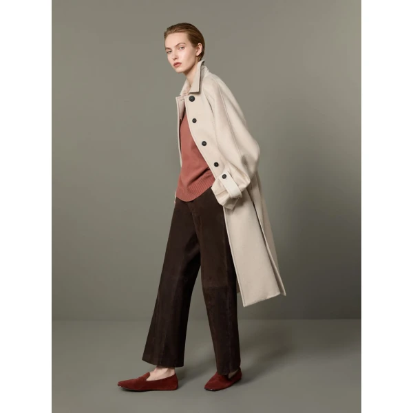 Max Mara Zebra Cashmere Shirt Coat in Beige | Wool Coat | Coveti