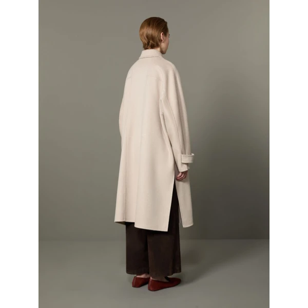 Max Mara Zebra Cashmere Shirt Coat in Beige | Wool Coat | Coveti