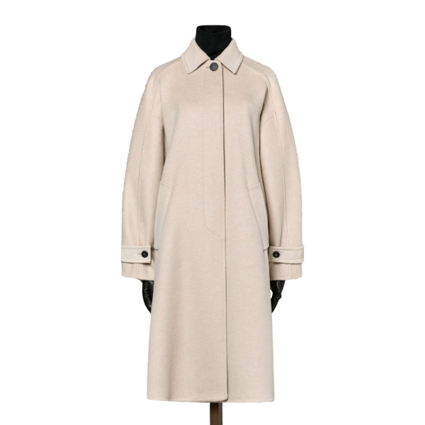 Max Mara Zebra Cashmere Shirt Coat in Beige | Wool Coat | Coveti