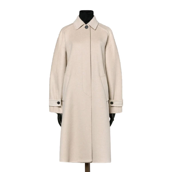 Zebra Cashmere Shirt Coat in Beige