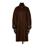 Max Mara Zebra Cashmere Shirt Coat in Dark Brown | Wool Coat | Coveti