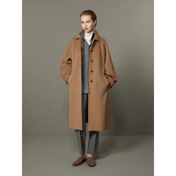 Max Mara Zebra Cashmere Shirt Coat in Hazelnut Brown | Wool Coat | Coveti