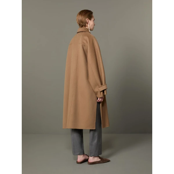 Max Mara Zebra Cashmere Shirt Coat in Hazelnut Brown | Wool Coat | Coveti