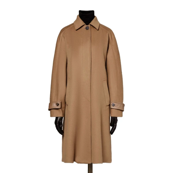 Max Mara Zebra Cashmere Shirt Coat in Hazelnut Brown | Wool Coat | Coveti