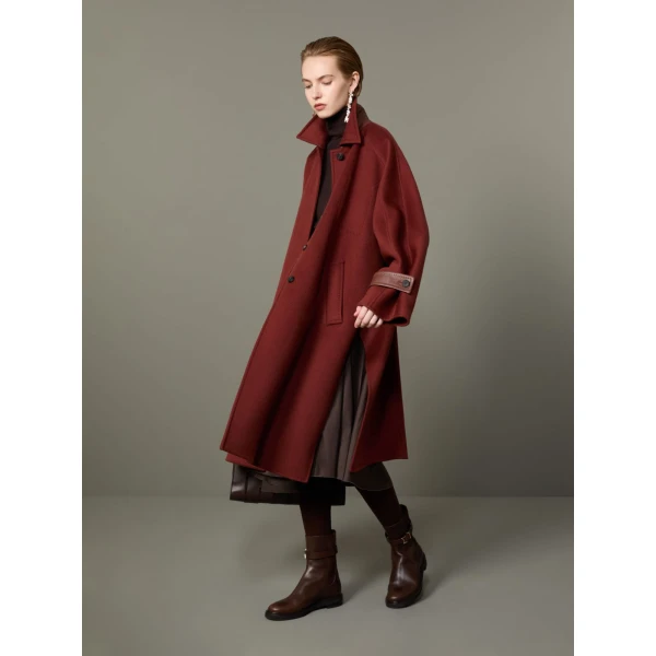 Max Mara Zebra Cashmere Shirt Coat in Rust | Wool Coat | Coveti